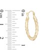 Thumbnail Image 3 of 20.0mm Ribbed Hoop Earrings in 14K Gold