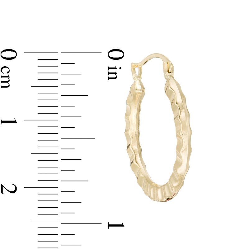 Main Image 3 of 20.0mm Ribbed Hoop Earrings in 14K Gold
