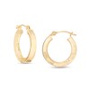 Thumbnail Image 0 of 3.0 x 16.0mm Textured Hoop Earrings in 14K Gold