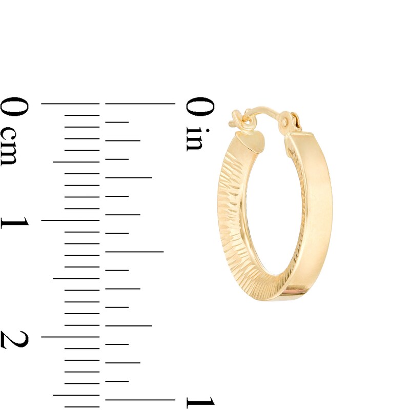 Main Image 3 of 16.0mm Textured Hoop Earrings in 14K Gold