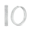 2 CT. T.W. Diamond Double Row Hoop Earrings in 10K White Gold