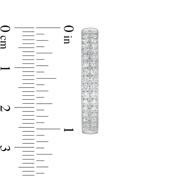 2 CT. T.W. Diamond Double Row Hoop Earrings in 10K White Gold 2 CT. T.W. Diamond Double Row Hoop Earrings in 10K White Gold