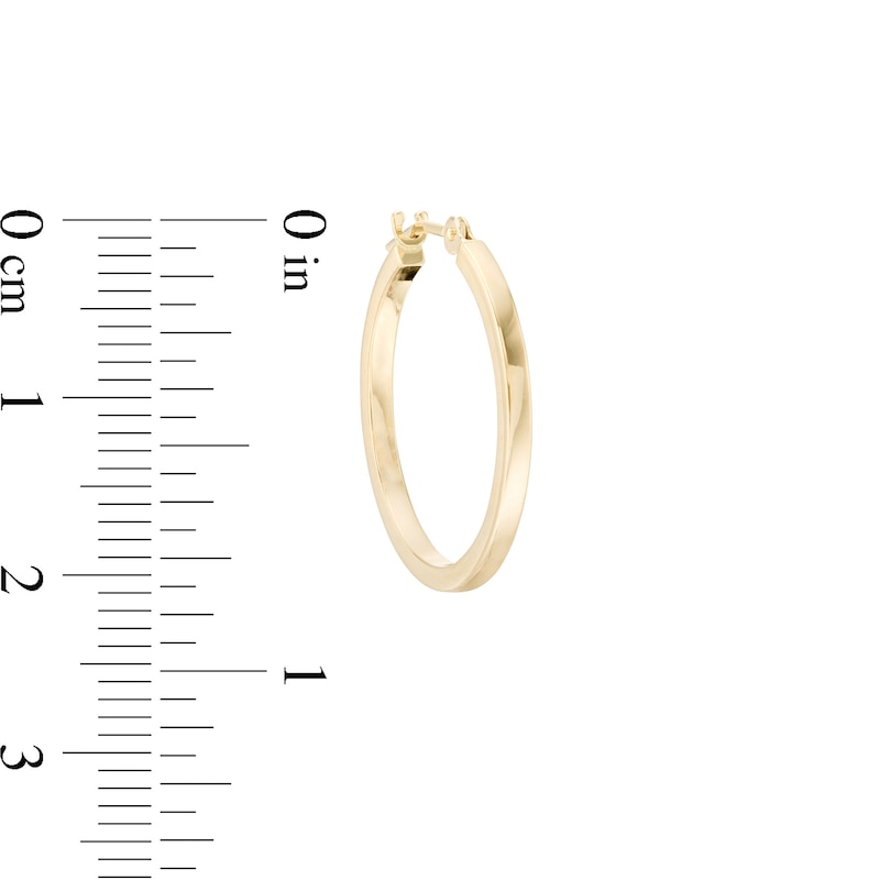 Main Image 3 of 20.0mm Squared Tube Hoop Earrings in 14K Gold