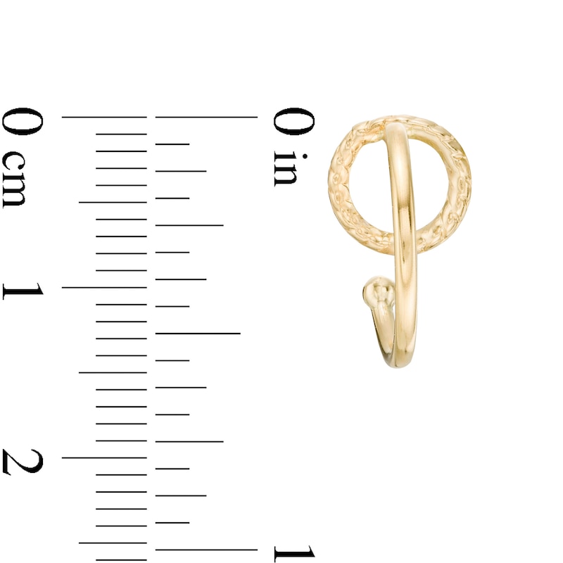 Interlocking Circles J-Hoop Earrings in 14K Gold