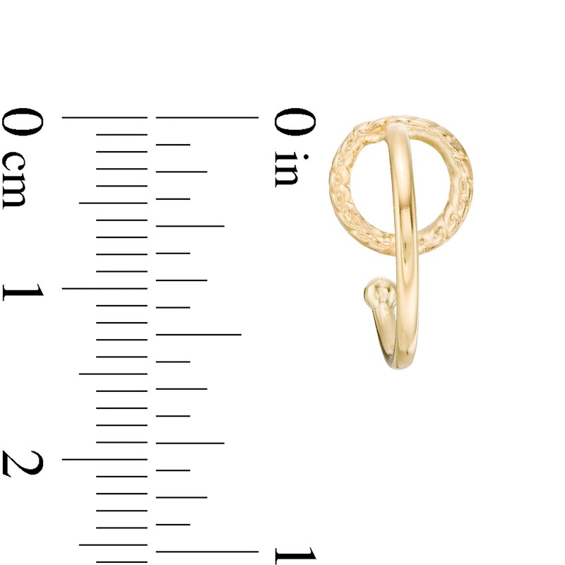 Main Image 3 of Interlocking Circles J-Hoop Earrings in 14K Gold