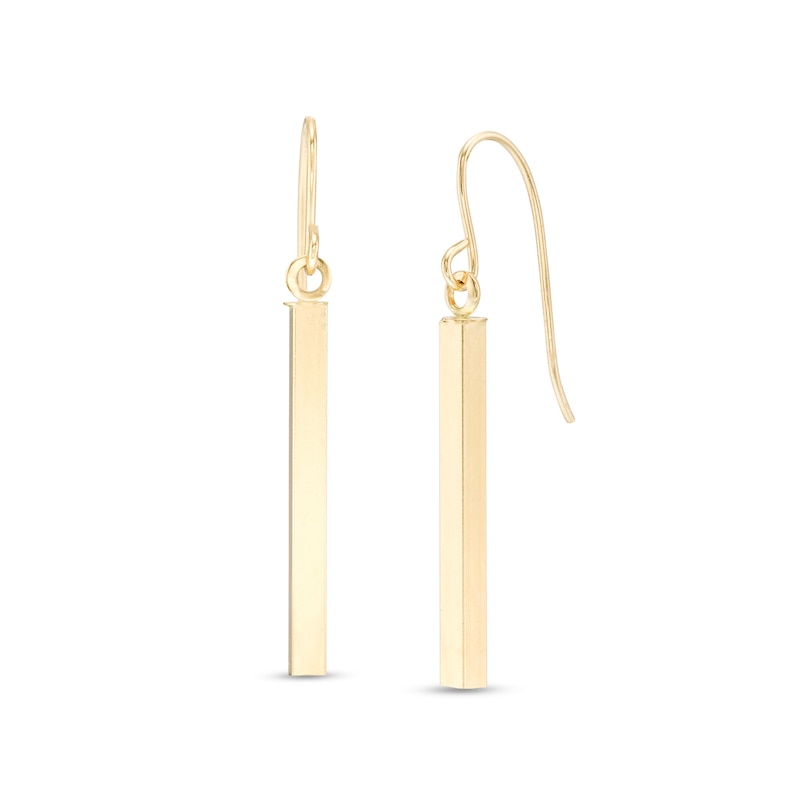 18.0mm Squared Stick Drop Earring in 14K Gold