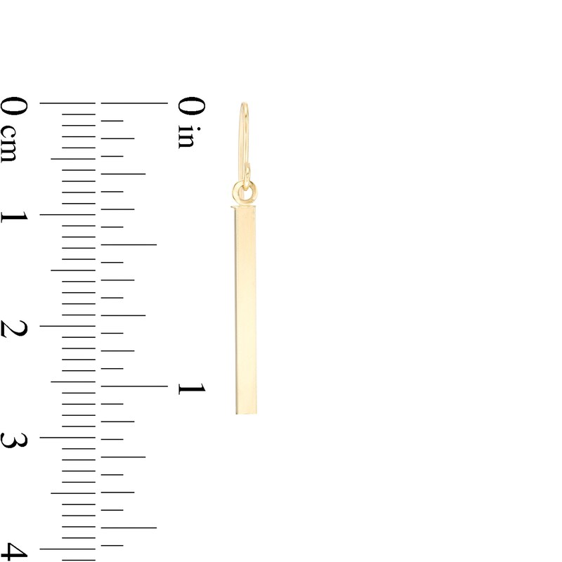 Main Image 3 of 18.0mm Squared Stick Drop Earring in 14K Gold