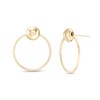 Thumbnail Image 0 of Doorknocker Circle Drop Stud Earrings in 14K Gold