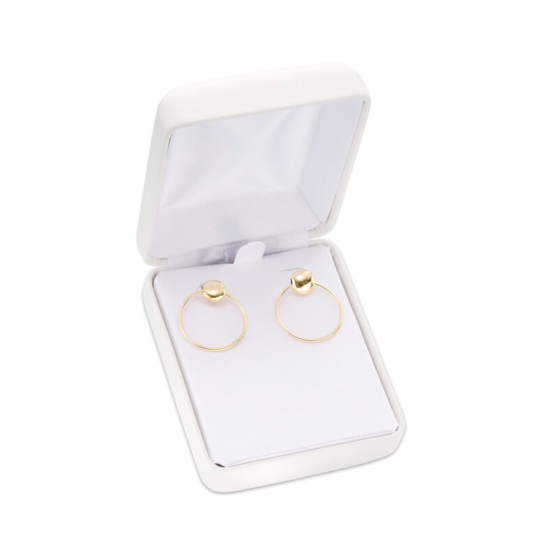 Doorknocker Circle Drop Stud Earrings in 14K Gold