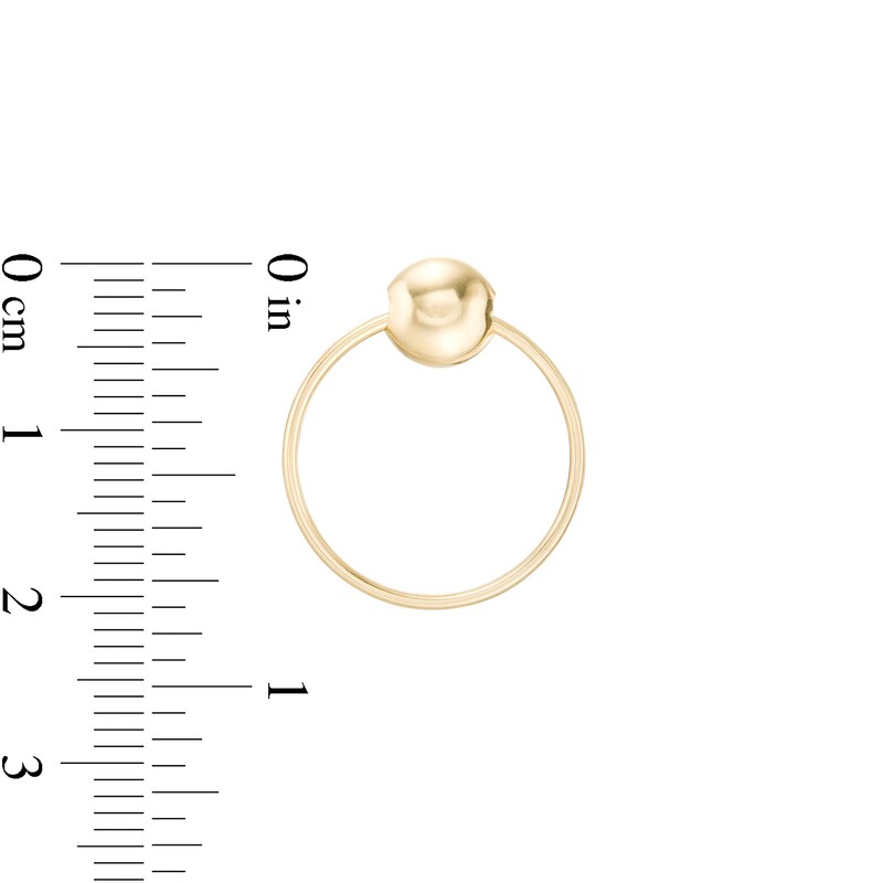 Doorknocker Circle Drop Stud Earrings in 14K Gold