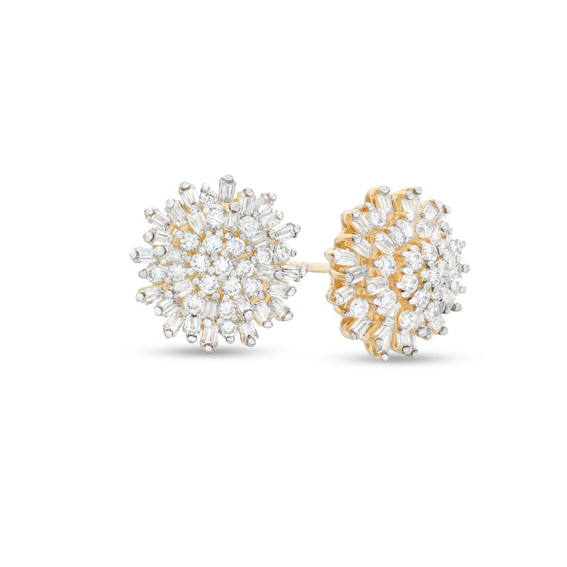 Main Image 1 of 1 CT. T.W. Composite Diamond Starburst Stud Earrings in 10K Gold