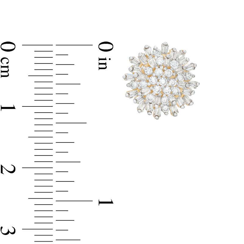 Main Image 2 of 1 CT. T.W. Composite Diamond Starburst Stud Earrings in 10K Gold
