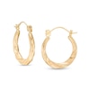 Thumbnail Image 0 of 15.5 x 18.0mm Beaded Twist Hoop Earrings in 14K Gold