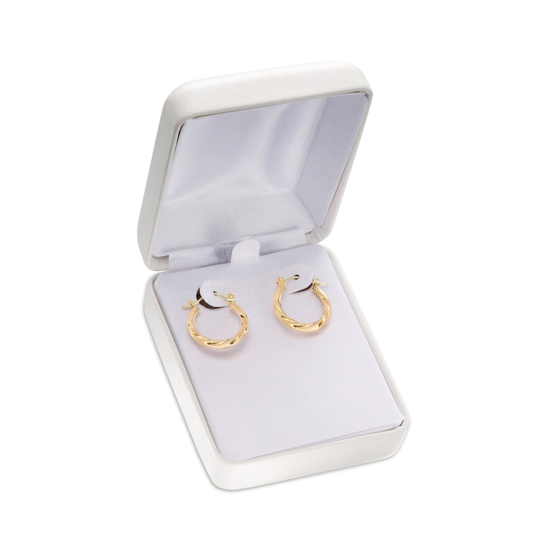 Main Image 2 of 18.0mm Beaded Twist Hoop Earrings in 14K Gold