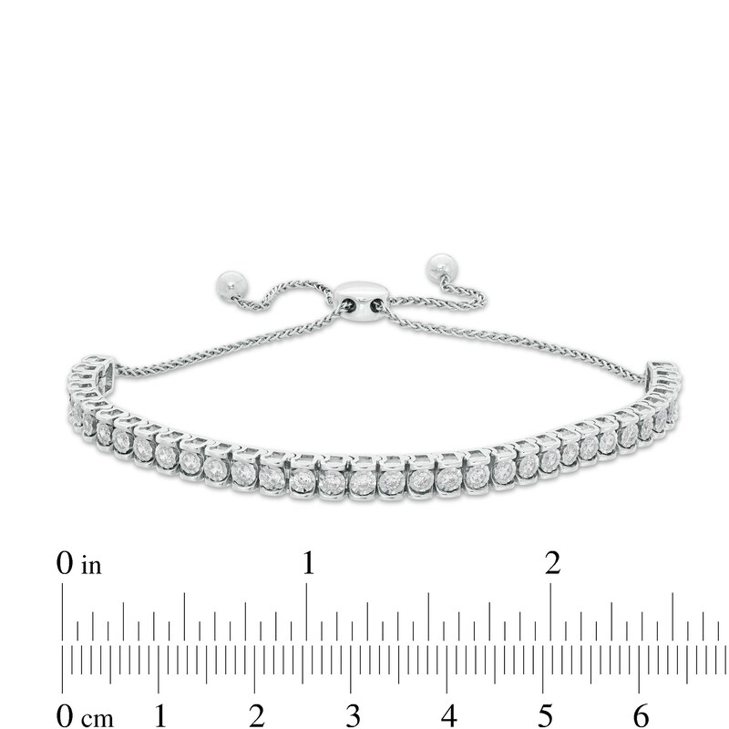 Main Image 2 of 1 CT. T.W. Diamond Tennis Bolo Bracelet in 10K White Gold - 9.5&quot;