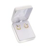 Thumbnail Image 2 of 16.5mm Heart Trio Pattern Hoop Earrings in 14K Gold