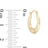 Thumbnail Image 3 of 16.5mm Heart Trio Pattern Hoop Earrings in 14K Gold