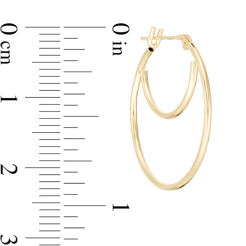 Main Image 3 of 22.0mm Double Row Hoop Earrings in 14K Gold
