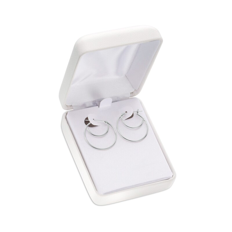 22.0mm Double Row Hoop Earrings in 14K White Gold
