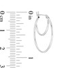 22.0mm Double Row Hoop Earrings in 14K White Gold