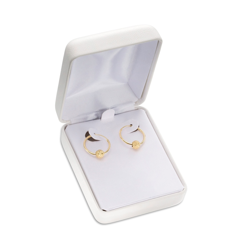 Main Image 2 of 16.0mm Sliding Bead Hoop Earrings in 14K Gold