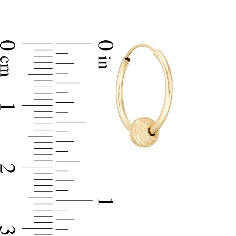 Main Image 3 of 16.0mm Sliding Bead Hoop Earrings in 14K Gold