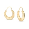 Thumbnail Image 0 of 11.7 x 14.0mm Etched Geometric Hoop Earrings in 14K Gold