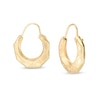 Thumbnail Image 1 of 14.0mm Etched Geometric Hoop Earrings in 14K Gold