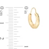 Thumbnail Image 2 of 11.7 x 14.0mm Etched Geometric Hoop Earrings in 14K Gold
