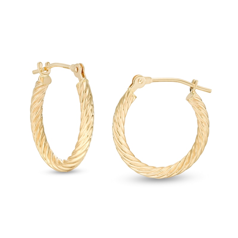 1.75 x 16.0mm Spiral Rope Hoop Earrings in 14K Gold