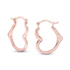 Thumbnail Image 0 of Heart-Shaped Hoop Earrings in 14K Rose Gold