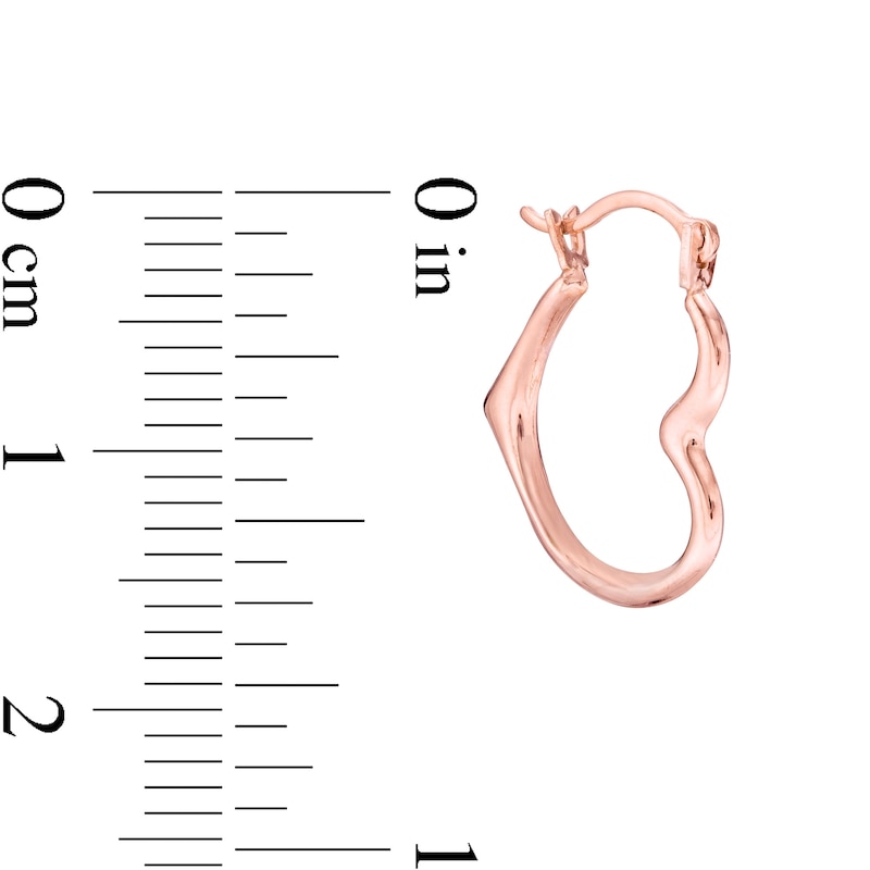 Main Image 3 of Heart-Shaped Hoop Earrings in 14K Rose Gold