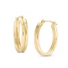 Thumbnail Image 0 of 16.0 x 20.0mm Double Row Oval Tube Hoop Earrings in 14K Gold