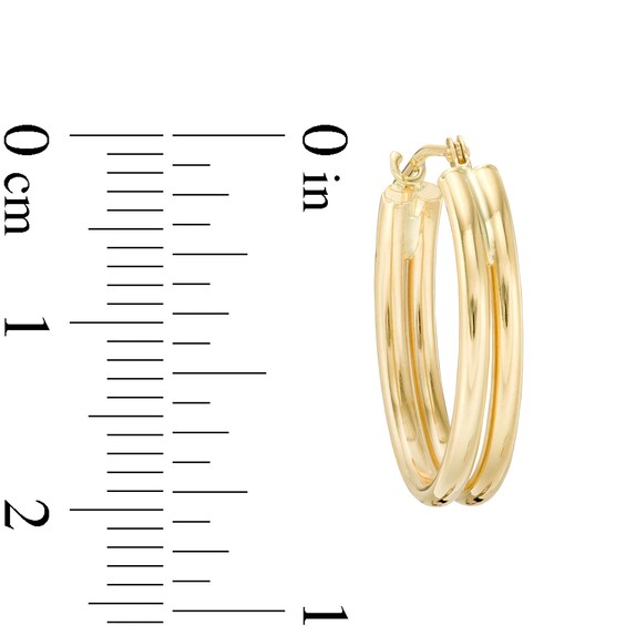 16.0 x 20.0mm Double Row Oval Tube Hoop Earrings in 14K Gold 16.0 x 20.0mm Double Row Oval Tube Hoop Earrings in 14K Gold