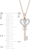 Thumbnail Image 1 of 1/6 CT. T.W. Diamond Heart-Top Key Pendant in 10K Rose Gold