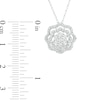 Thumbnail Image 1 of 1/2 CT. T.W. Diamond Double Frame Flower Pendant in 10K White Gold