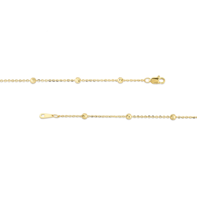 Main Image 3 of Textured Brilliance Bead Station Necklace in 10K Gold