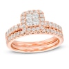 Thumbnail Image 1 of 1 CT. T.W. Quad Princess-Cut Diamond Frame Bridal Set in 14K Rose Gold