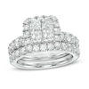 Thumbnail Image 0 of 3 CT. T.W. Quad Princess-Cut Diamond Frame Bridal Set in 14K White Gold