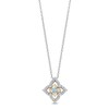 Thumbnail Image 1 of Enchanted Disney Jasmine Blue Topaz and 1/10 CT. T.W. Diamond Arabesque Pendant in Sterling Silver and 10K Gold - 19"
