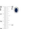 Thumbnail Image 2 of Oval Blue Sapphire and 1/8 CT. T.W. Diamond Frame Stud Earrings in 10K White Gold