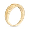Thumbnail Image 3 of Men's 1/10 CT. T.W. Diamond Three Stone Slant Wedding Band in 10K Gold