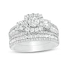 Thumbnail Image 0 of 2 CT. T.W. Diamond Past Present Future® Cushion Frame Bridal Set in 14K White Gold