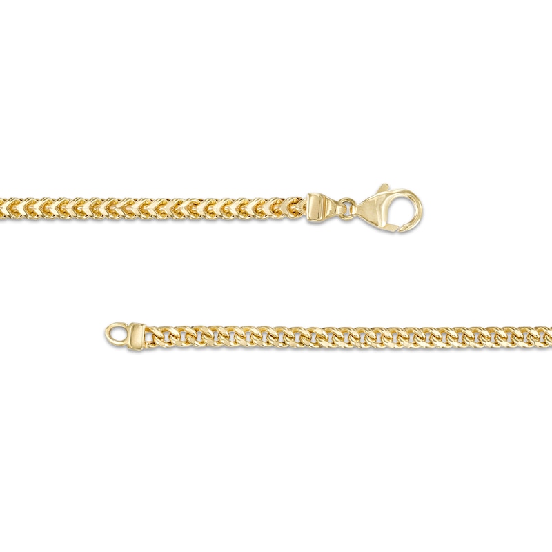 Main Image 3 of Made in Italy Men's 4.3mm Diamond-Cut Franco Chain Necklace in Hollow 14K Gold - 24"