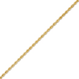 2.0mm Diamond-Cut Hollow Rope Chain Anklet in 10K Gold - 10&quot;