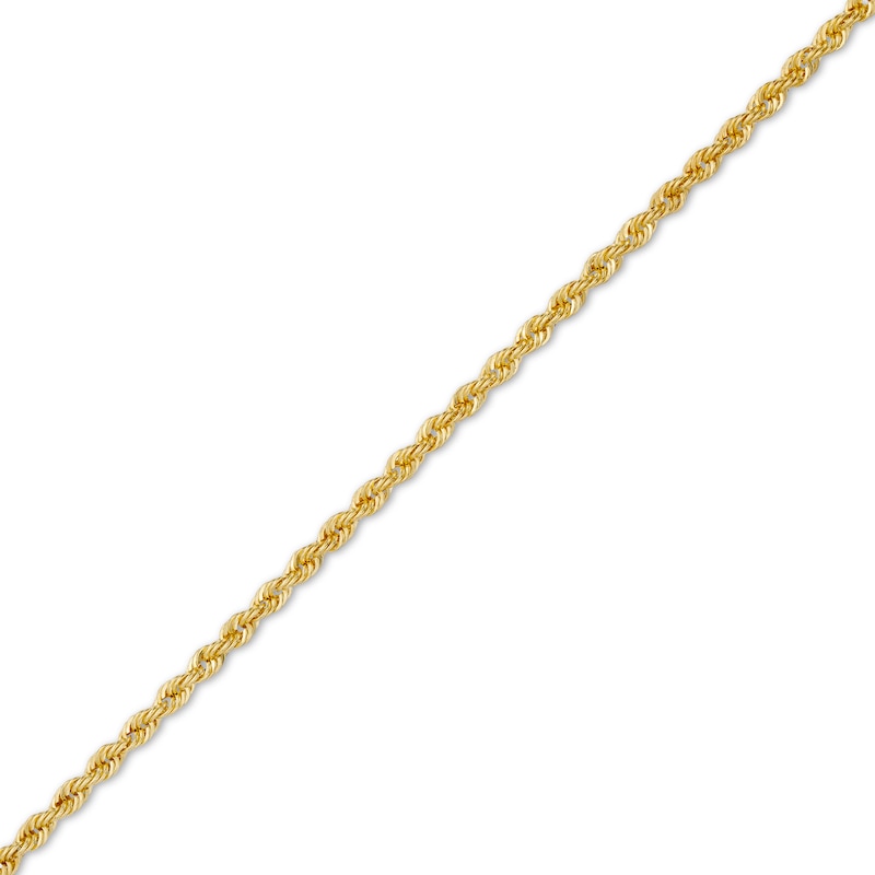 Main Image 1 of 2.0mm Diamond-Cut Rope Chain Anklet in Hollow 10K Gold - 10"