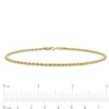 Thumbnail Image 2 of 2.0mm Diamond-Cut Rope Chain Anklet in Hollow 10K Gold - 10"