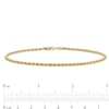 Thumbnail Image 3 of 2.0mm Diamond-Cut Rope Chain Anklet in Hollow 10K Gold - 10"