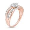 Thumbnail Image 3 of 1/3 CT. T.W. Composite Diamond Bypass Split Shank Ring in 10K Rose Gold