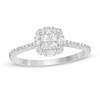 Thumbnail Image 0 of 3/8 CT. T.W. Princess-Cut Quad Diamond Frame Engagement Ring in 10K White Gold